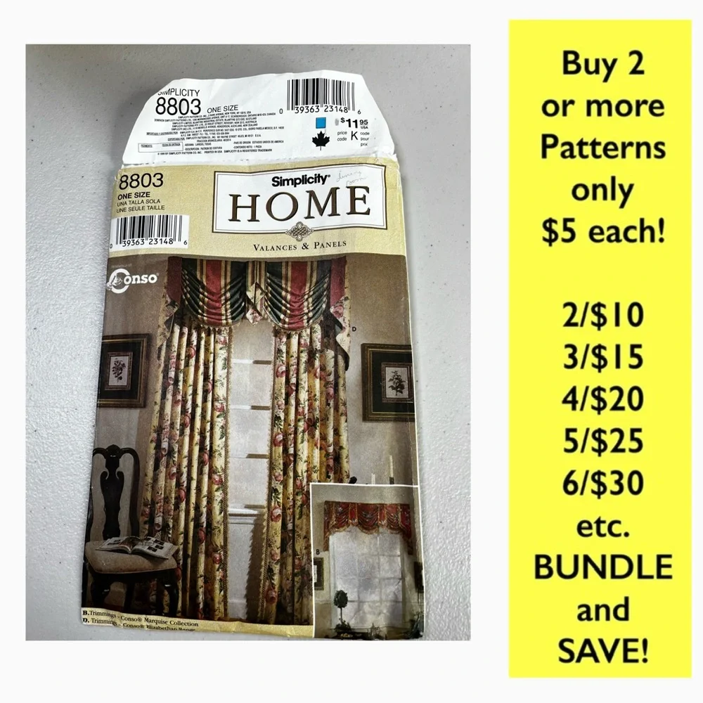 Simplicity 8803 home decor pattern, instructions and templates. CUT